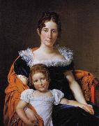 Jacques-Louis  David Portrait of the Comtesse Vilain XIIII and her Daughter painting